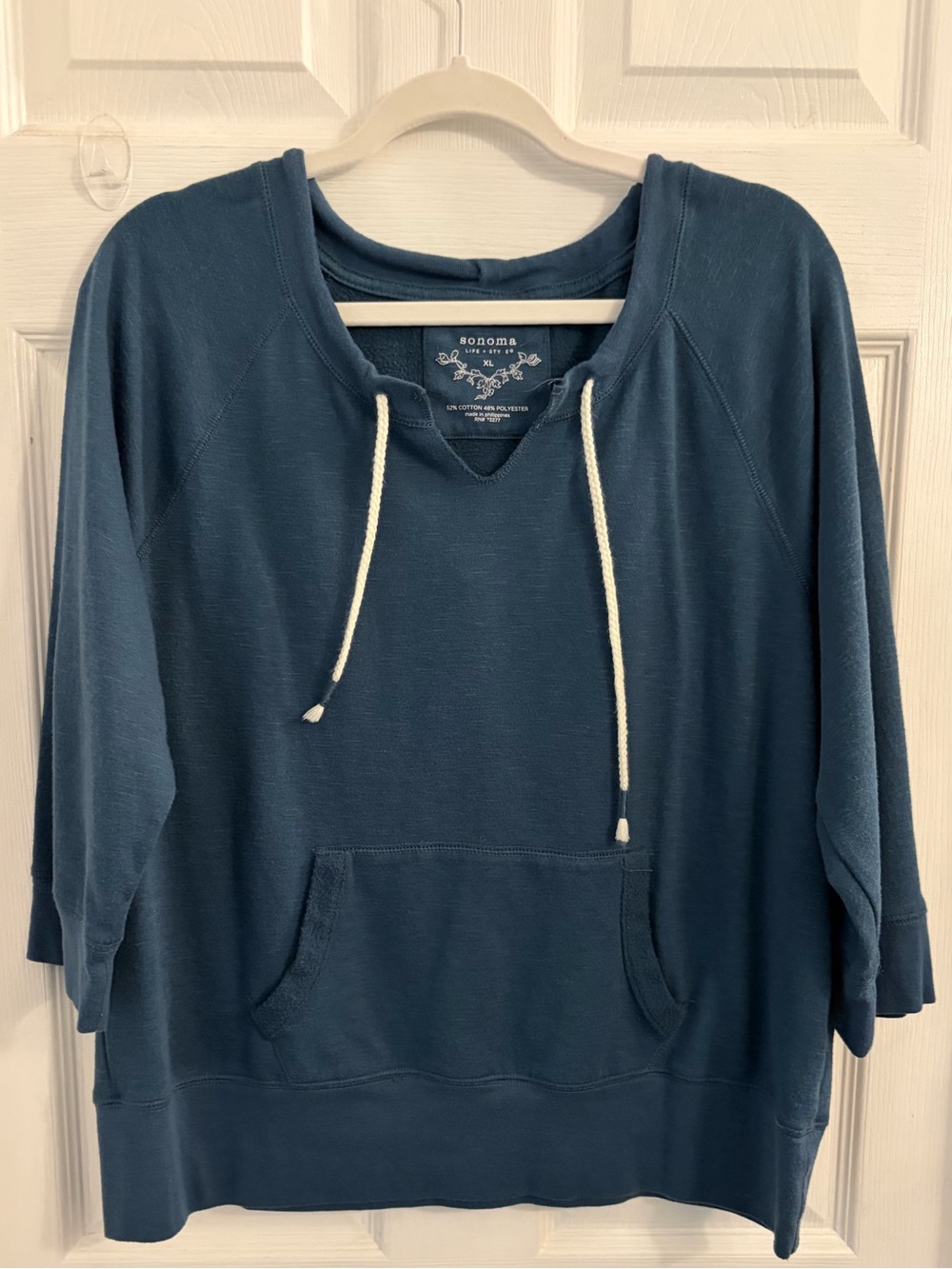 Sonoma Washed Teal Blue Relaxed Pullover. Size XL $10